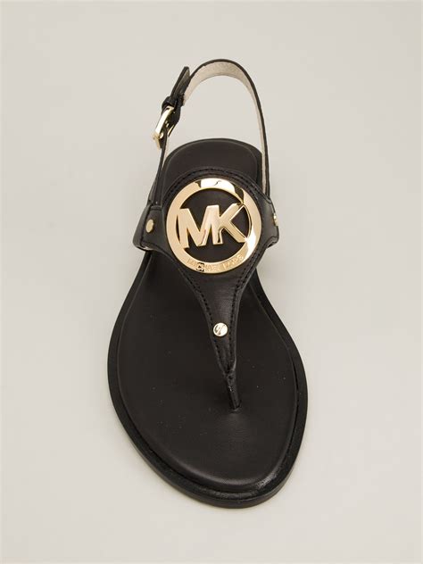 michael kors black cork sandals|Michael Kors black flat sandals.